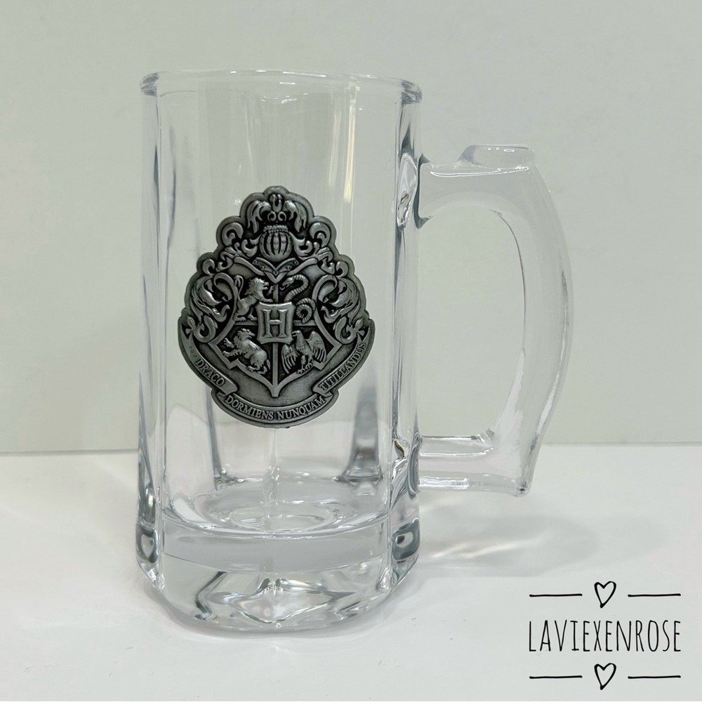 Hogwarts Crest Glass Mug Beer Stein